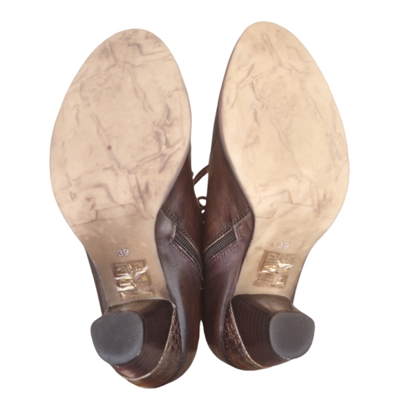 L'artiste Spring Step Size 39(8.5) Juliane Brown Leather Ankle Lace Up Boots - Picture 9 of 16